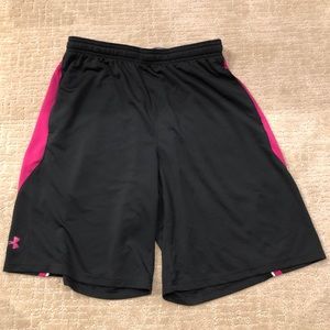 Men’s Large Black and Pink Under Armour Shorts